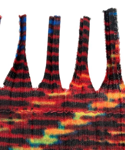 PLEATS PLEASE（プリーツプリーズ）PLEATS PLEASE (プリーツプリーズ) ガーゴイルフリンジプリーツカットソー レッド サイズ:３の古着・服飾アイテム