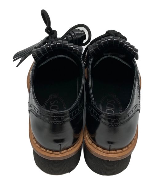 TOD'S（トッズ）TOD'S (トッズ) ウイングチップ タッセル レースアップ 厚底 フラット シューズ/Derby ブラック サイズ:341/1の古着・服飾アイテム