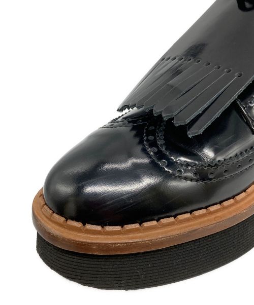 TOD'S（トッズ）TOD'S (トッズ) ウイングチップ タッセル レースアップ 厚底 フラット シューズ/Derby ブラック サイズ:341/1の古着・服飾アイテム