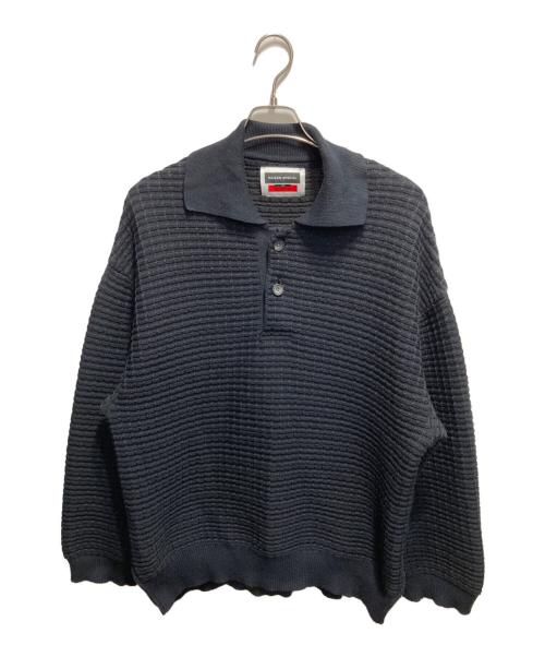 MAISON SPECIAL（メゾンスペシャル）MAISON SPECIAL (メゾンスペシャル) エアリーメッシュニットポロシャツ ブラック サイズ:1の古着・服飾アイテム