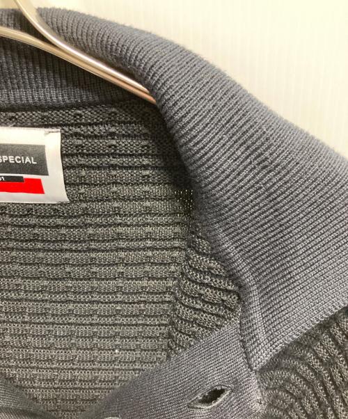 MAISON SPECIAL（メゾンスペシャル）MAISON SPECIAL (メゾンスペシャル) エアリーメッシュニットポロシャツ ブラック サイズ:1の古着・服飾アイテム