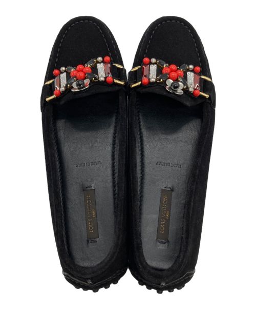 LOUIS VUITTON（ルイ ヴィトン）LOUIS VUITTON (ルイ ヴィトン) ビジュードライビングシューズ ブラック サイズ:37の古着・服飾アイテム