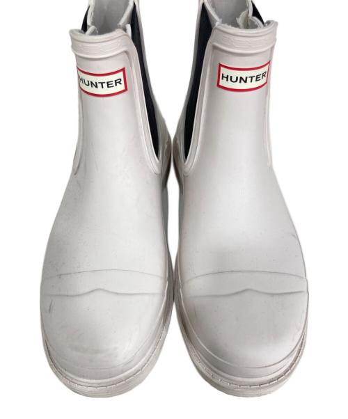 HUNTER（ハンター）HUNTER (ハンター) レインブーツ／コマンドチェルシーブーツ ホワイト サイズ:UK 6の古着・服飾アイテム