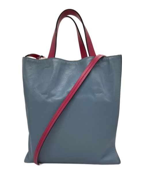 MARNI（マルニ）MARNI (マルニ) MESEO2WAYショルダーバッグ スカイブルー×ベージュ サイズ:-の古着・服飾アイテム