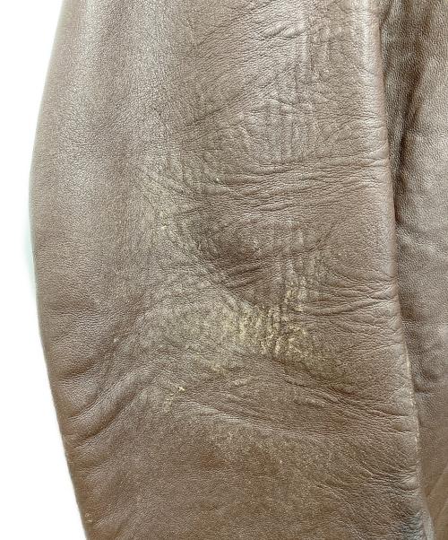 GVF IMPERCUIR GRAULHET（ジーブイエフ）GVF IMPERCUIR GRAULHET (ジーブイエフ) コルビジェレザージャケット ブラウン サイズ:表記なしの古着・服飾アイテム