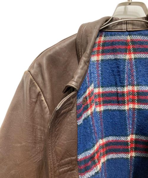 GVF IMPERCUIR GRAULHET（ジーブイエフ）GVF IMPERCUIR GRAULHET (ジーブイエフ) コルビジェレザージャケット ブラウン サイズ:表記なしの古着・服飾アイテム