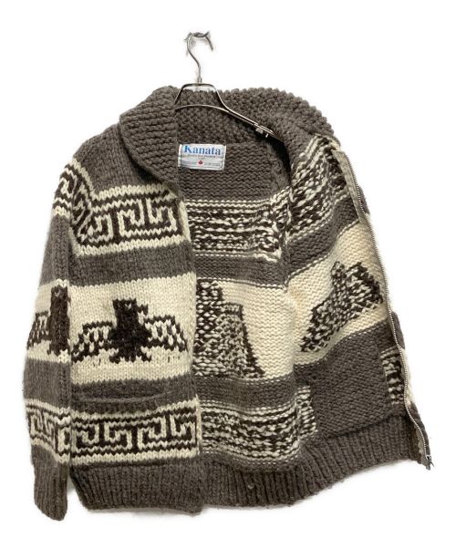 KANATA（カナタ）KANATA (カナタ) カウチンニットカーディガン ブラウン サイズ:不明の古着・服飾アイテム