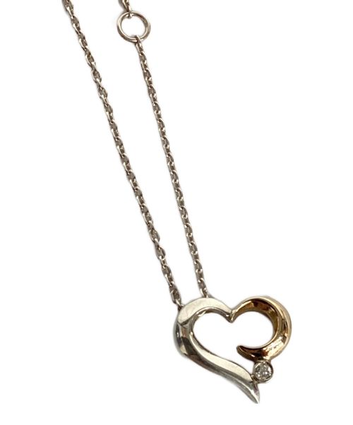 STAR JEWELRY（スタージュエリー）STAR JEWELRY (スタージュエリー) ダイヤハート ムーン ネックレス ホワイト×ゴールド サイズ:-の古着・服飾アイテム