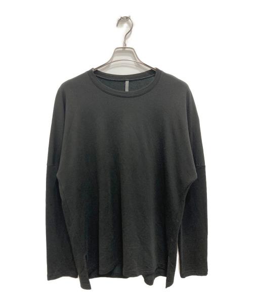 KAZUYUKI KUMAGAI ATTACHMENT（カズユキクマガイ アタッチメント）KAZUYUKI KUMAGAI ATTACHMENT (カズユキクマガイ アタッチメント) ウォッシャブルウールスヴィン裏毛 クルーネックドルマン ブラック サイズ:3の古着・服飾アイテム