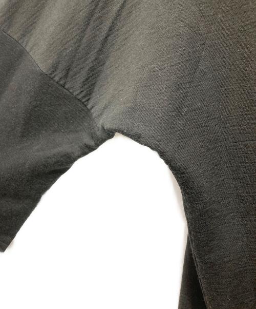 KAZUYUKI KUMAGAI ATTACHMENT（カズユキクマガイ アタッチメント）KAZUYUKI KUMAGAI ATTACHMENT (カズユキクマガイ アタッチメント) ウォッシャブルウールスヴィン裏毛 クルーネックドルマン ブラック サイズ:3の古着・服飾アイテム