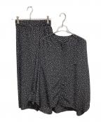 TOMORROW LANDトゥモローランド）の古着「総柄ブラウスセットアップ」｜ブラック