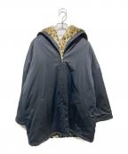 SPORT MAXスポーツマックス）の古着「リバーシブルレオパードボアジャケット」｜ブラック×ベージュ