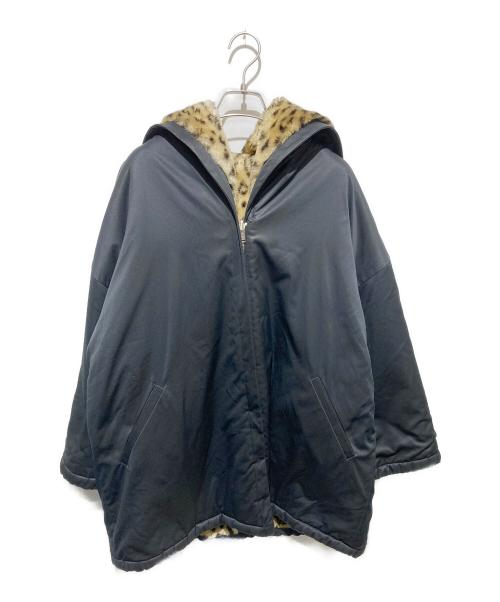 SPORT MAX（スポーツマックス）SPORT MAX (スポーツマックス) リバーシブルレオパードボアジャケット ブラック×ベージュ サイズ:Mの古着・服飾アイテム