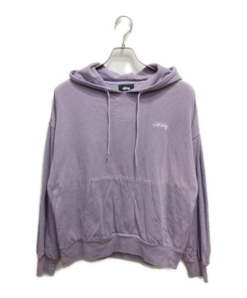stussy（ステューシー）stussy (ステューシー) ワンポイントパーカー パープル サイズ:Sの古着・服飾アイテム