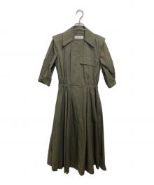 TOGA PULLA（トーガ プルラ）の古着「Cotton taffeta shirt dress／コットンタフタシャツワンピース」｜グレー