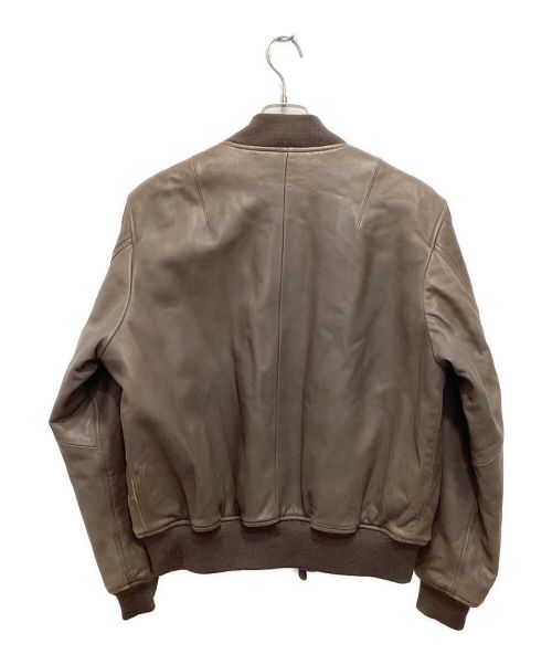 POLO RALPH LAUREN（ポロ・ラルフローレン）POLO RALPH LAUREN (ポロ・ラルフローレン) シープスキンレザーMA-1 ブラウン サイズ:Lの古着・服飾アイテム