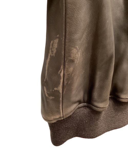 POLO RALPH LAUREN（ポロ・ラルフローレン）POLO RALPH LAUREN (ポロ・ラルフローレン) シープスキンレザーMA-1 ブラウン サイズ:Lの古着・服飾アイテム