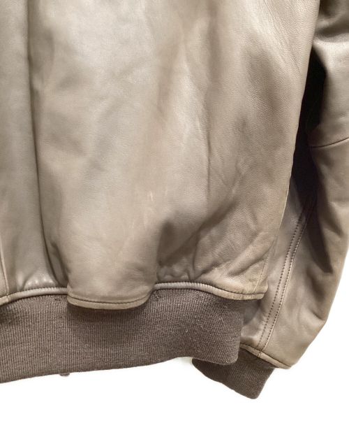 POLO RALPH LAUREN（ポロ・ラルフローレン）POLO RALPH LAUREN (ポロ・ラルフローレン) シープスキンレザーMA-1 ブラウン サイズ:Lの古着・服飾アイテム