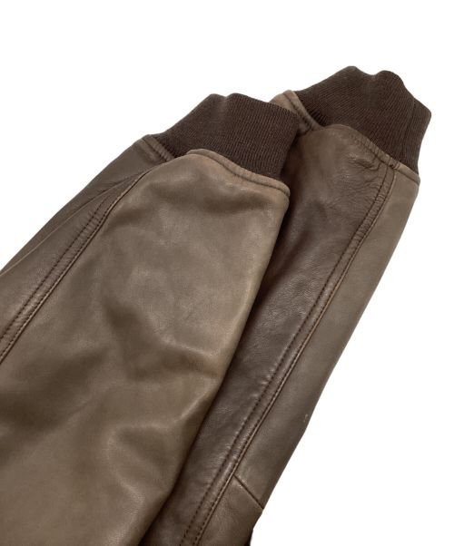 POLO RALPH LAUREN（ポロ・ラルフローレン）POLO RALPH LAUREN (ポロ・ラルフローレン) シープスキンレザーMA-1 ブラウン サイズ:Lの古着・服飾アイテム