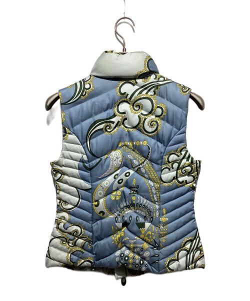 Emilio Pucci（エミリオ プッチ）Emilio Pucci (エミリオ プッチ) 柄ダウンベスト ブルー サイズ:36の古着・服飾アイテム