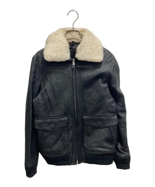 nano LIBRARY（ナノライブラリー）nano LIBRARY (ナノライブラリー) ラムレザージャケット ブラック サイズ:Sの古着・服飾アイテム
