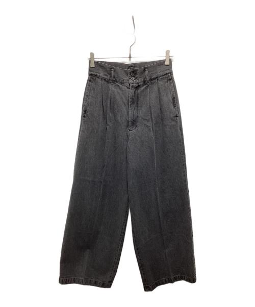 AIVER（アイバー）AIVER (アイバー) ツータックバギーデニムスラックス ブラック サイズ:S 未使用品の古着・服飾アイテム