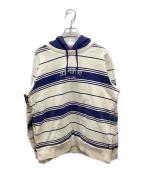 SUPREMEシュプリーム）の古着「プルオーバーパーカー/Striped Hooded Crewneck」｜ネイビー×ホワイト
