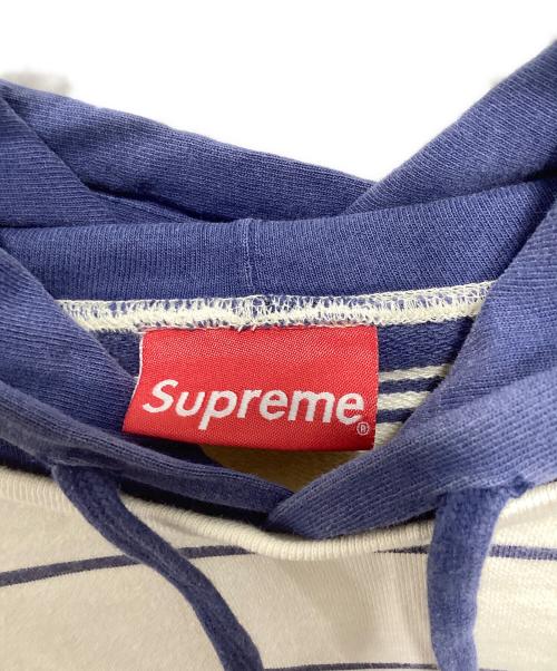 SUPREME（シュプリーム）SUPREME (シュプリーム) プルオーバーパーカー/Striped Hooded Crewneck ネイビー×ホワイト サイズ:Sの古着・服飾アイテム
