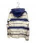 SUPREME (シュプリーム) プルオーバーパーカー/Striped Hooded Crewneck ネイビー×ホワイト サイズ:S：8000円