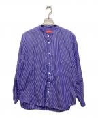 MAISON SPECIALメゾンスペシャル）の古着「オーバーサイズスタンドシャツ」｜ブルー