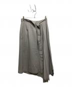 Ujohウジョー）の古着「ワンショルダーストライプロングスカート」｜グレー