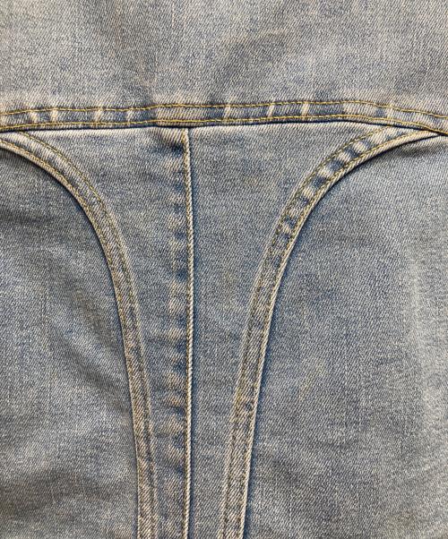 H&M（エイチアンドエム）H&M (エイチアンドエム) MUGLER (ミュグレー) 切替クロップドデニムジャケット インディゴ サイズ:Lの古着・服飾アイテム