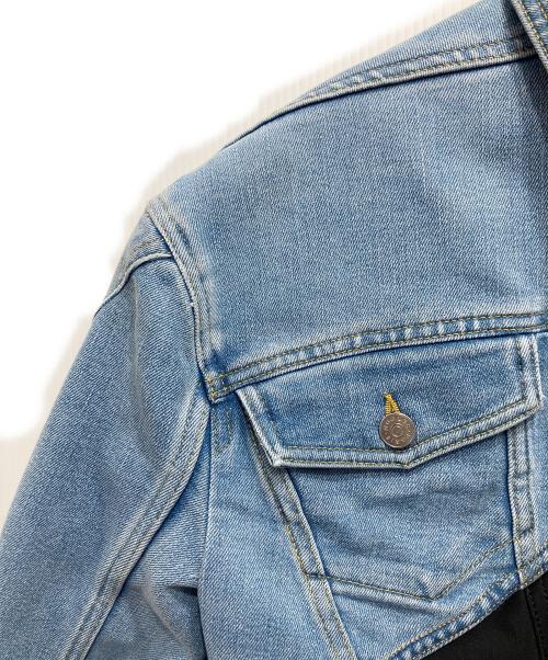 H&M（エイチアンドエム）H&M (エイチアンドエム) MUGLER (ミュグレー) 切替クロップドデニムジャケット インディゴ サイズ:Lの古着・服飾アイテム