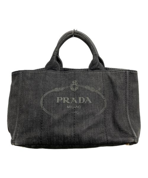 PRADA（プラダ）PRADA (プラダ) カナパブラックデニムバッグ／2WAYトート／ショルダーバッグ グレー サイズ:-の古着・服飾アイテム