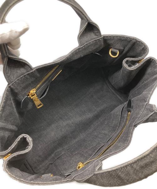 PRADA（プラダ）PRADA (プラダ) カナパブラックデニムバッグ／2WAYトート／ショルダーバッグ グレー サイズ:-の古着・服飾アイテム