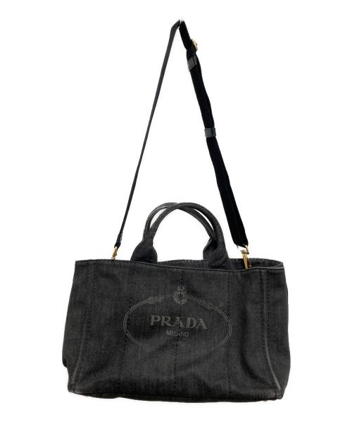 PRADA（プラダ）PRADA (プラダ) カナパブラックデニムバッグ／2WAYトート／ショルダーバッグ グレー サイズ:-の古着・服飾アイテム