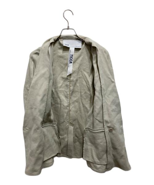 ticca（ティッカ）ticca (ティッカ) リネンパナマダブルジャケット ベージュ サイズ:1の古着・服飾アイテム