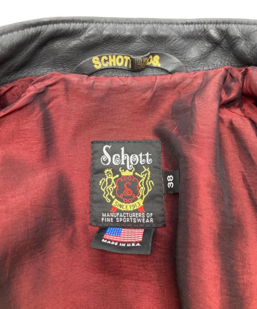 Schott（ショット）Schott (ショット) シングルレザージャケット/641xx ブラック サイズ:38の古着・服飾アイテム