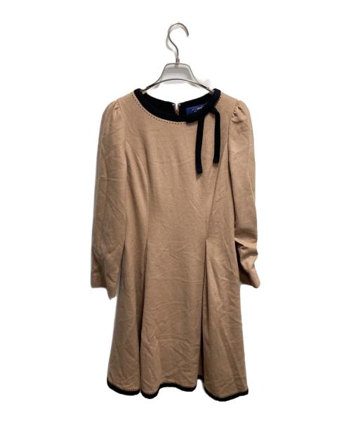 M'S GRACY（エムズグレイシー）M'S GRACY (エムズグレイシー) バイカラーリボンモチーフワンピース ブラウン サイズ:38 未使用品の古着・服飾アイテム