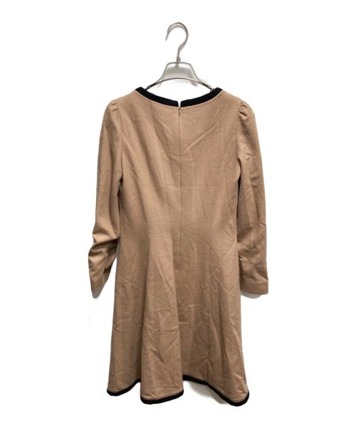 M'S GRACY（エムズグレイシー）M'S GRACY (エムズグレイシー) バイカラーリボンモチーフワンピース ブラウン サイズ:38 未使用品の古着・服飾アイテム