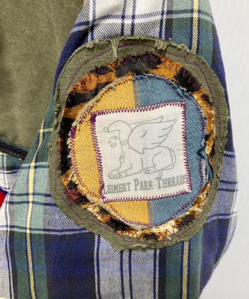 L.L.Bean（エルエルビーン）L.L.Bean (エルエルビーン) 古着リメイクシャツ ネイビー×グリーン サイズ:Lの古着・服飾アイテム