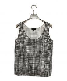 theory（セオリー）の古着「GEOMETRIC PRINT/SCOOP TANK TOP J」｜ホワイト×ブラック