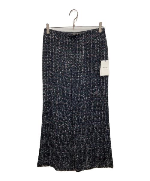theory（セオリー）theory (セオリー) ワイドツイードパンツ/CLEAN WIDE LEG PAN ブラック サイズ:Mの古着・服飾アイテム