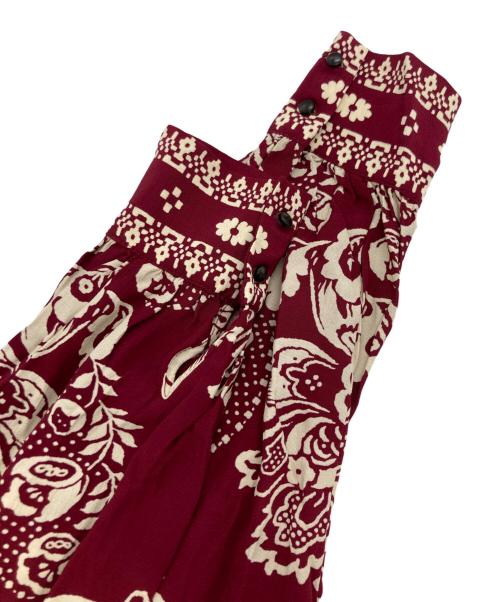 SEZANE（セザンヌ）SEZANE (セザンヌ) Vネック オリエンタル 花柄ワンピース レッド サイズ:Sの古着・服飾アイテム