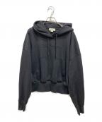Calvin Klein Jeansカルバンクラインジーンズ）の古着「エンボスロゴクロップドパーカー」｜ブラック