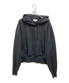 Calvin Klein Jeans（カルバンクラインジーンズ）の古着「エンボスロゴクロップドパーカー」｜ブラック