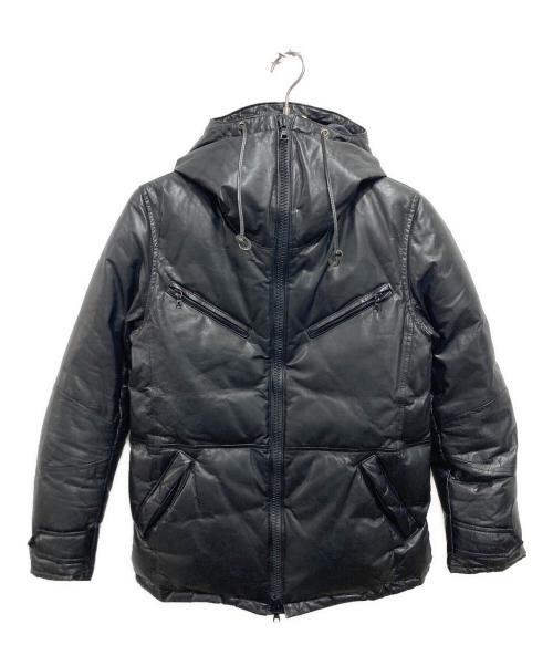 ISAMU KATAYAMA BACKLASH（イサムカタヤマ・バックラッシュ）ISAMU KATAYAMA BACKLASH (イサムカタヤマ・バックラッシュ) カンガルーレザーダウンダウンジャケット ブラック サイズ:Sの古着・服飾アイテム