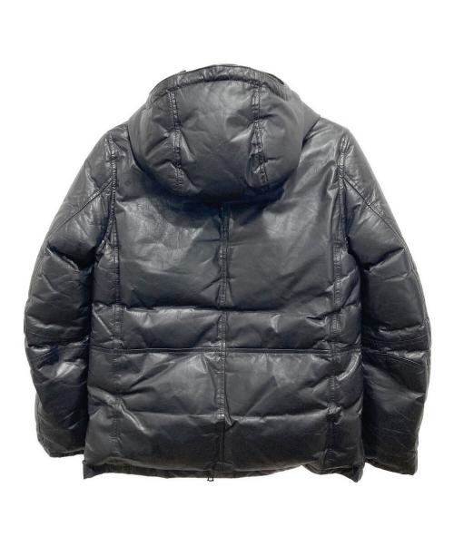ISAMU KATAYAMA BACKLASH（イサムカタヤマ・バックラッシュ）ISAMU KATAYAMA BACKLASH (イサムカタヤマ・バックラッシュ) カンガルーレザーダウンダウンジャケット ブラック サイズ:Sの古着・服飾アイテム