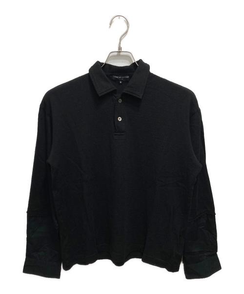 COMME des GARCONS HOMME（コムデギャルソン オム）COMME des GARCONS HOMME (コムデギャルソン オム) スリーブ切替ニットポロシャツ ブラック サイズ:Sの古着・服飾アイテム