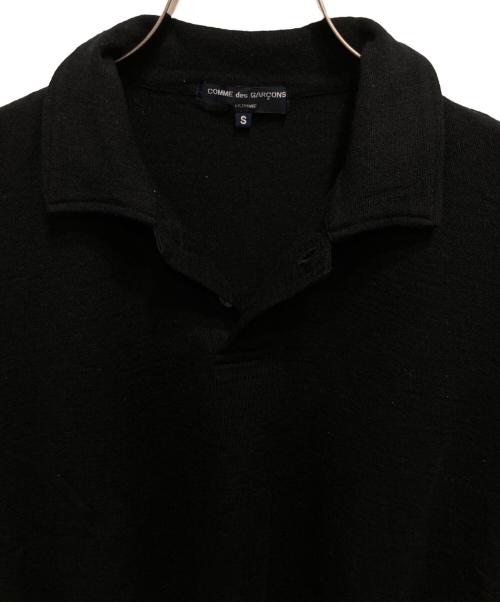 COMME des GARCONS HOMME（コムデギャルソン オム）COMME des GARCONS HOMME (コムデギャルソン オム) スリーブ切替ニットポロシャツ ブラック サイズ:Sの古着・服飾アイテム